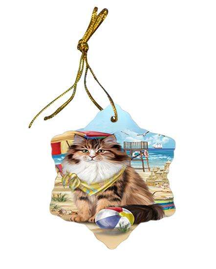 Pet Friendly Beach Siberian Cat Star Porcelain Ornament SPOR54177