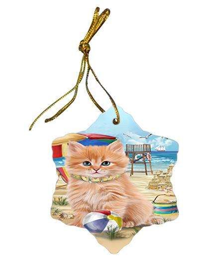 Pet Friendly Beach Siberian Cat Star Porcelain Ornament SPOR54180
