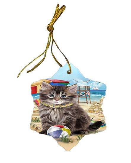 Pet Friendly Beach Siberian Cat Star Porcelain Ornament SPOR54181