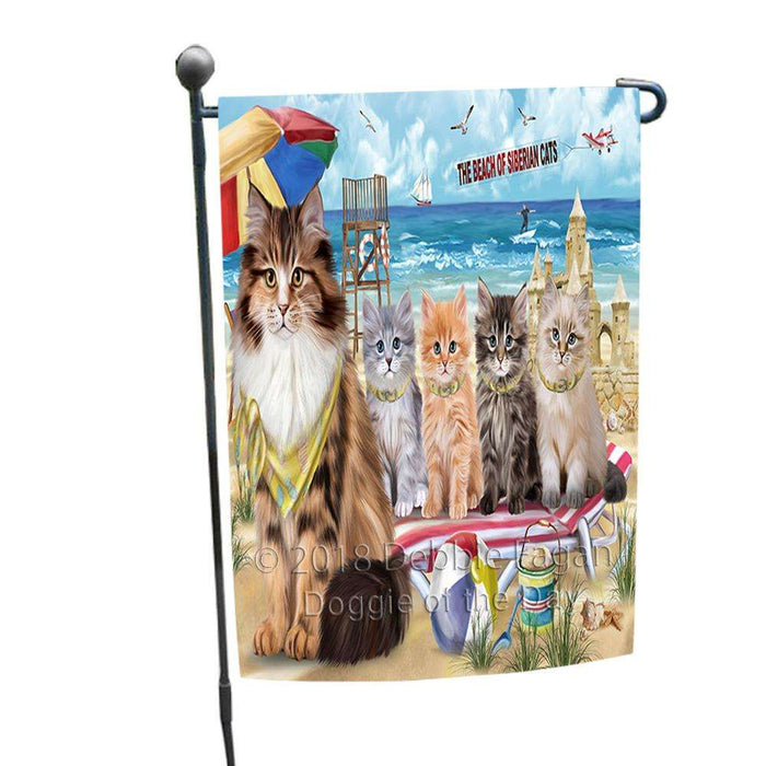 Pet Friendly Beach Siberian Cats Garden Flag GFLG54247