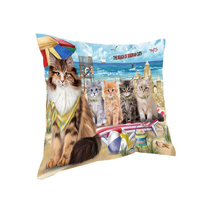 Pet Friendly Beach Siberian Cats Pillow PIL73364