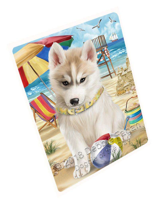 Pet Friendly Beach Siberian Husky Dog Magnet Mini (3.5" x 2") mag49782