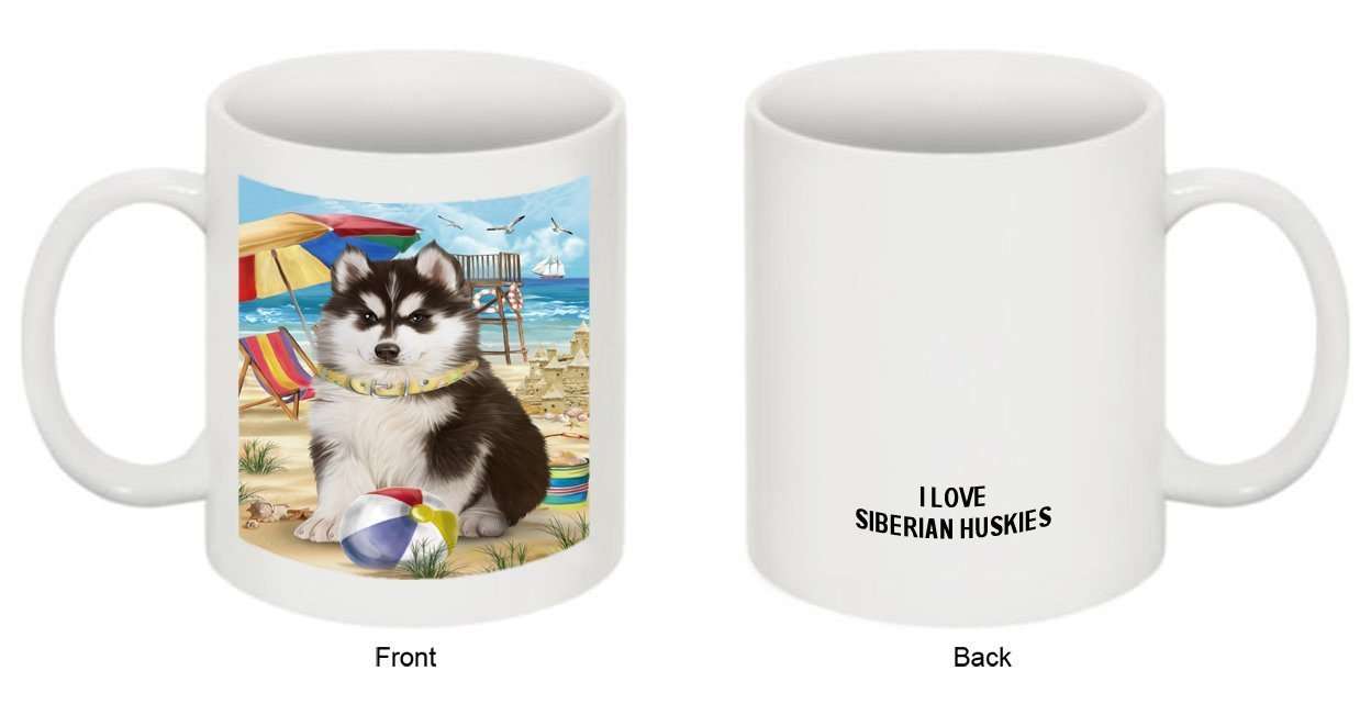 Pet Friendly Beach Siberian Husky Dog Mug MUG48507