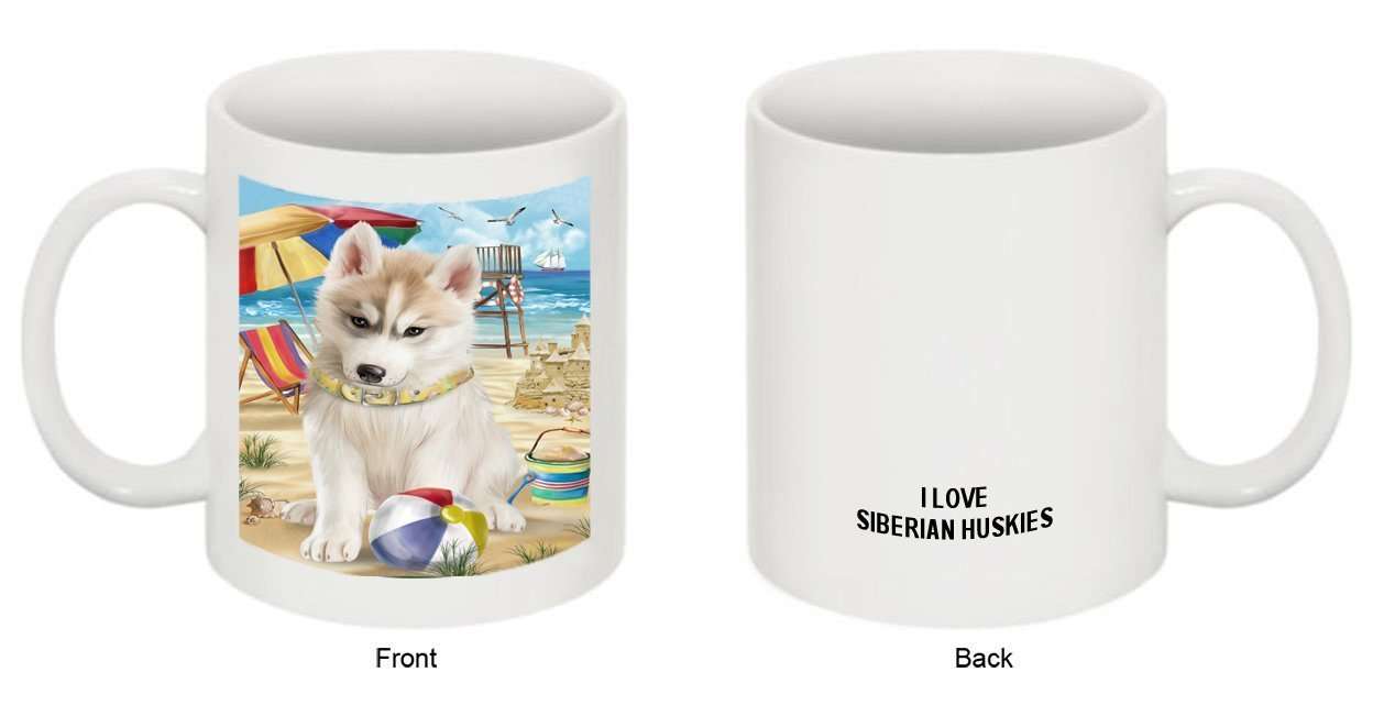 Pet Friendly Beach Siberian Husky Dog Mug MUG48508