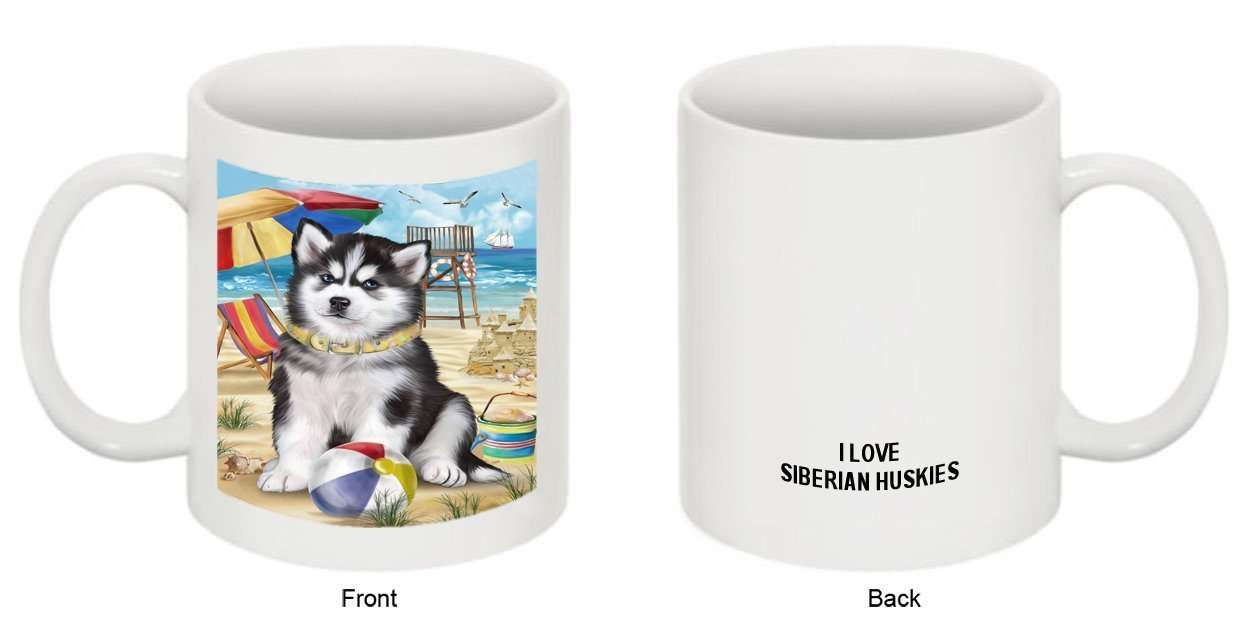 Pet Friendly Beach Siberian Husky Dog Mug MUG48510