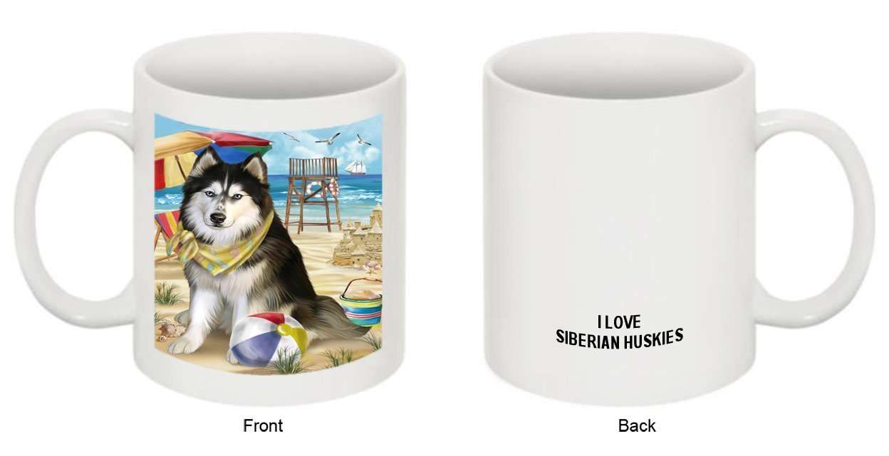 Pet Friendly Beach Siberian Husky Dog Mug MUG48512