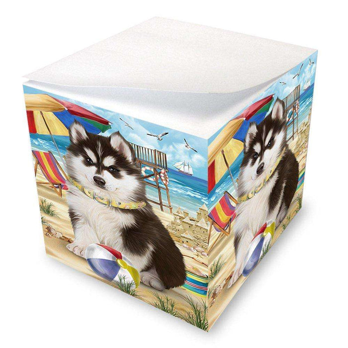 Pet Friendly Beach Siberian Husky Dog Note Cube NOC48695