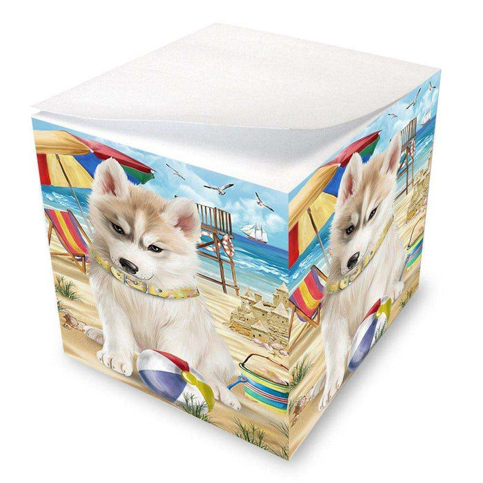 Pet Friendly Beach Siberian Husky Dog Note Cube NOC48696