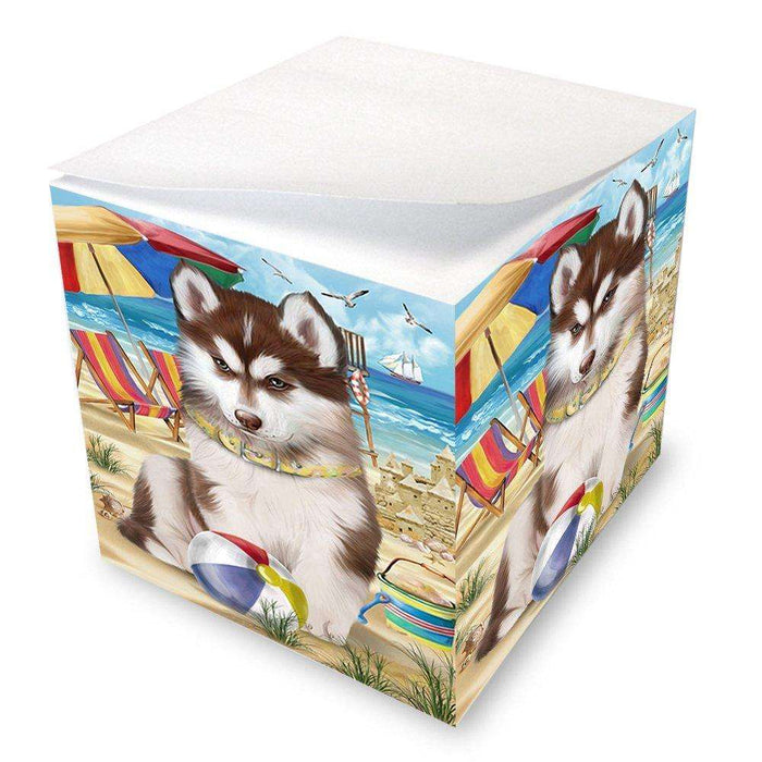 Pet Friendly Beach Siberian Husky Dog Note Cube NOC48697