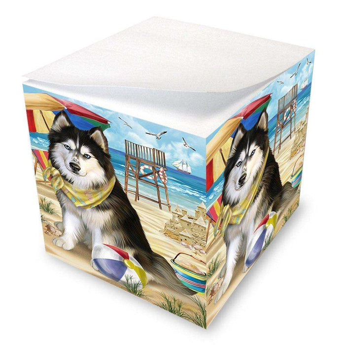 Pet Friendly Beach Siberian Husky Dog Note Cube NOC48698