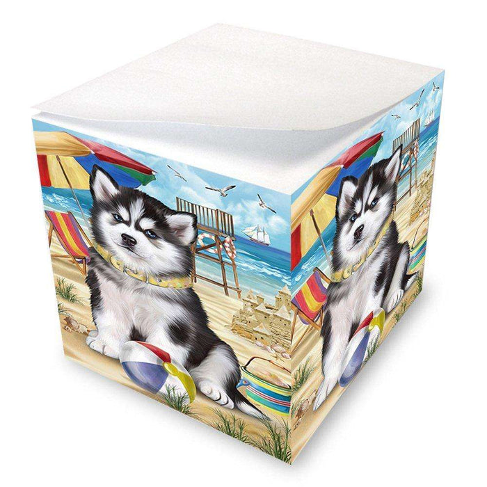 Pet Friendly Beach Siberian Husky Dog Note Cube NOC48700