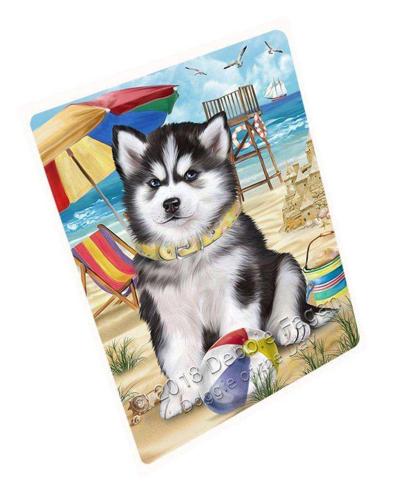 Pet Friendly Beach Siberian Husky Dog Tempered Cutting Board C49794 (Small)