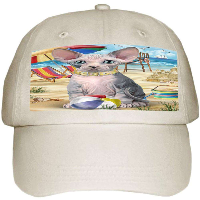 Pet Friendly Beach Sphynx Cat Ball Hat Cap HAT58548