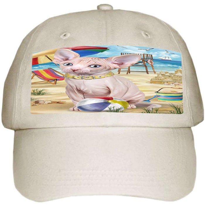 Pet Friendly Beach Sphynx Cat Ball Hat Cap HAT58551