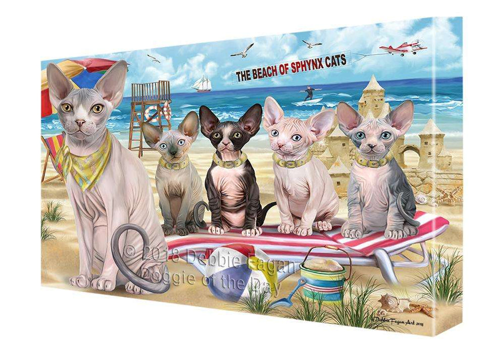Pet Friendly Beach Sphynx Cat Canvas Print Wall Art Décor CVS81701