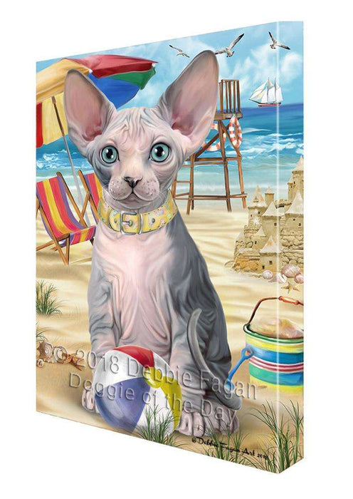 Pet Friendly Beach Sphynx Cat Canvas Print Wall Art Décor CVS81710
