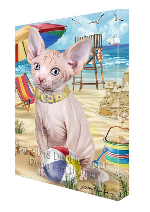 Pet Friendly Beach Sphynx Cat Canvas Print Wall Art Décor CVS81719