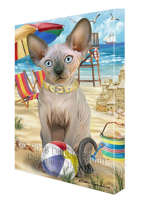 Pet Friendly Beach Sphynx Cat Canvas Print Wall Art Décor CVS81737