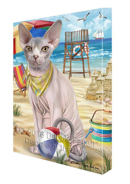 Pet Friendly Beach Sphynx Cat Canvas Print Wall Art Décor CVS81746