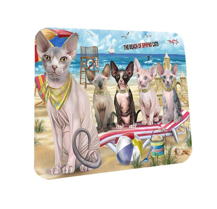 Pet Friendly Beach Sphynx Cat Coasters Set of 4 CST51563