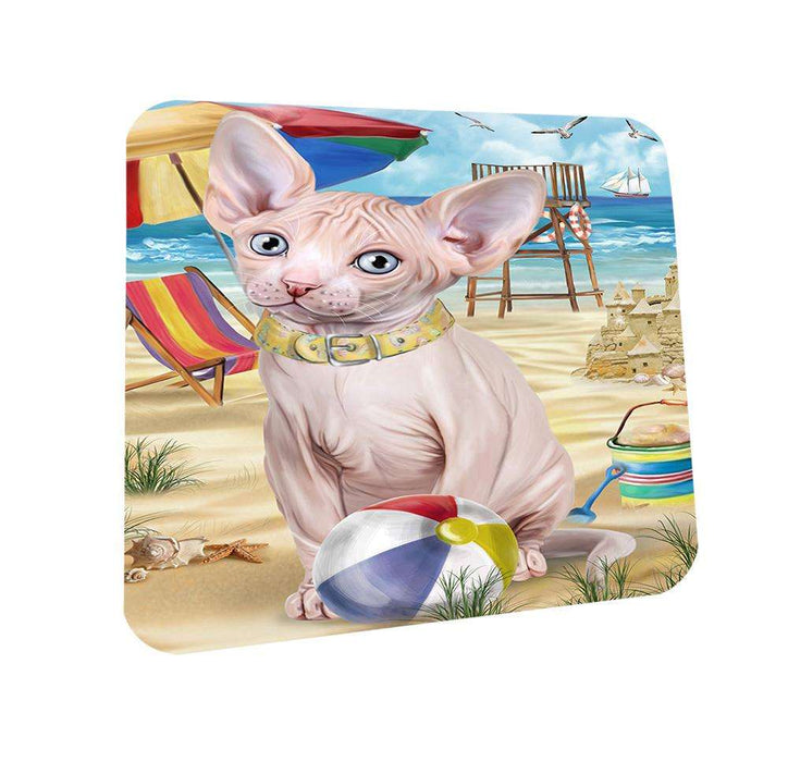 Pet Friendly Beach Sphynx Cat Coasters Set of 4 CST51565