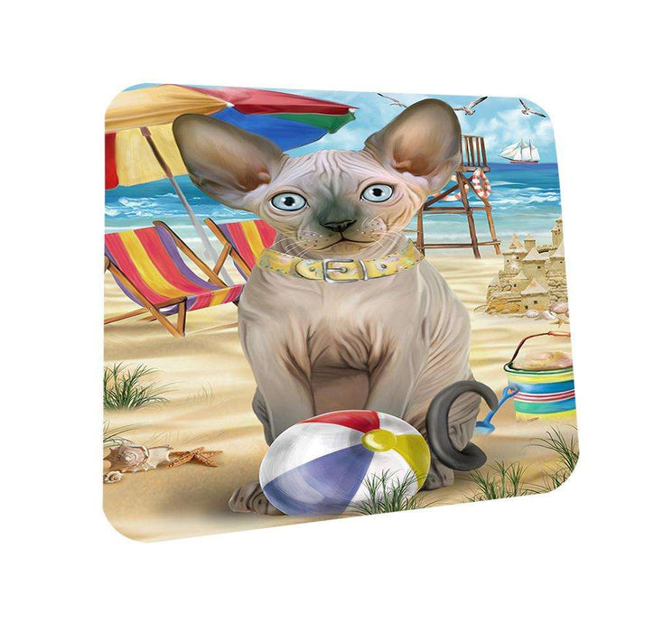 Pet Friendly Beach Sphynx Cat Coasters Set of 4 CST51567