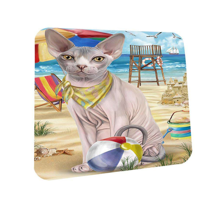 Pet Friendly Beach Sphynx Cat Coasters Set of 4 CST51568