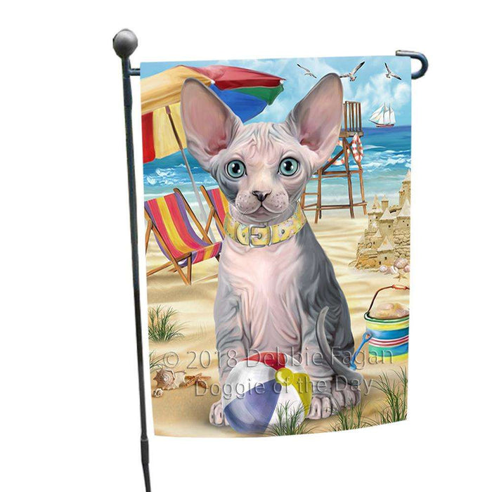 Pet Friendly Beach Sphynx Cat Garden Flag GFLG51602
