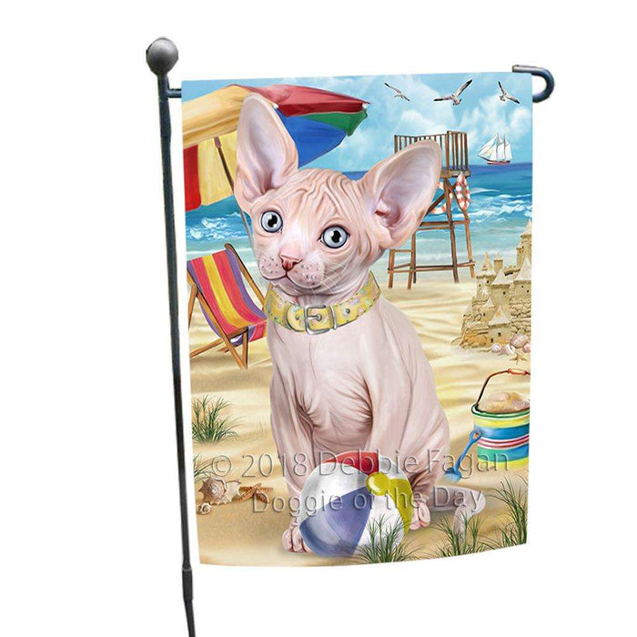 Pet Friendly Beach Sphynx Cat Garden Flag GFLG51603
