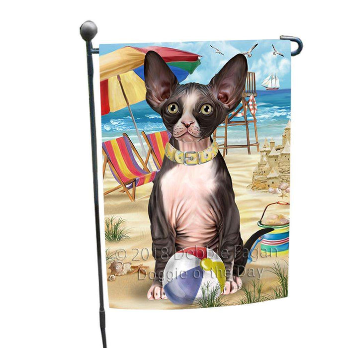 Pet Friendly Beach Sphynx Cat Garden Flag GFLG51604