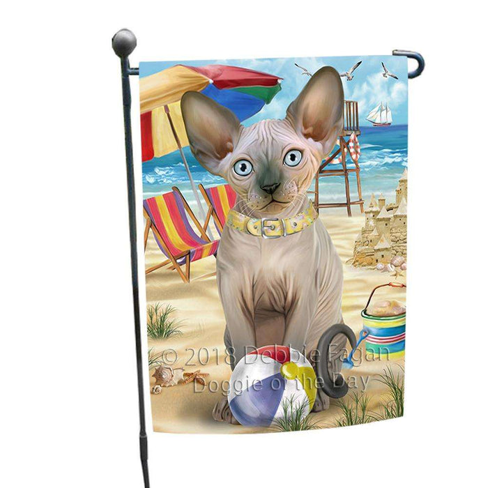 Pet Friendly Beach Sphynx Cat Garden Flag GFLG51605