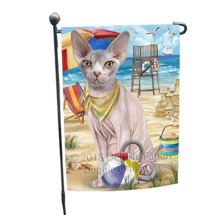 Pet Friendly Beach Sphynx Cat Garden Flag GFLG51606