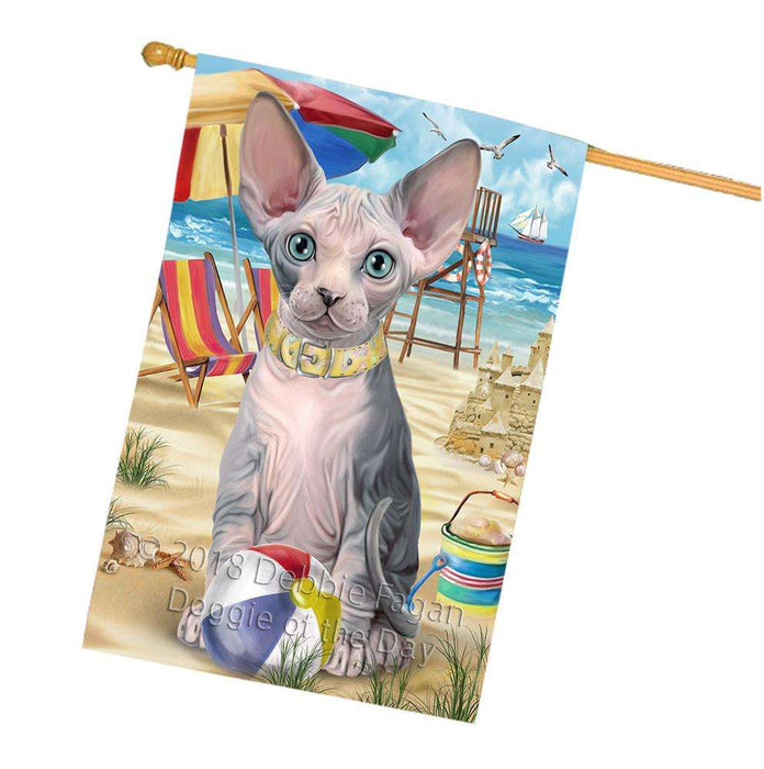 Pet Friendly Beach Sphynx Cat House Flag FLG51738