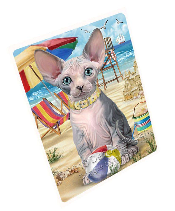 Pet Friendly Beach Sphynx Cat Large Refrigerator / Dishwasher Magnet RMAG70128
