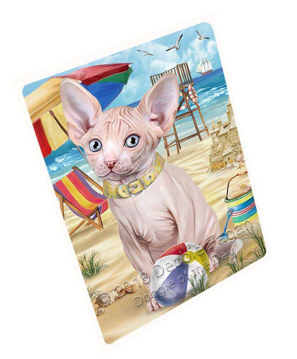 Pet Friendly Beach Sphynx Cat Large Refrigerator / Dishwasher Magnet RMAG70134