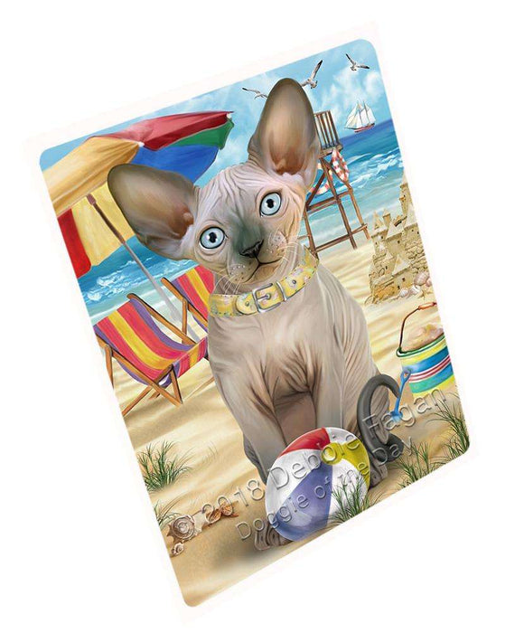 Pet Friendly Beach Sphynx Cat Large Refrigerator / Dishwasher Magnet RMAG70146