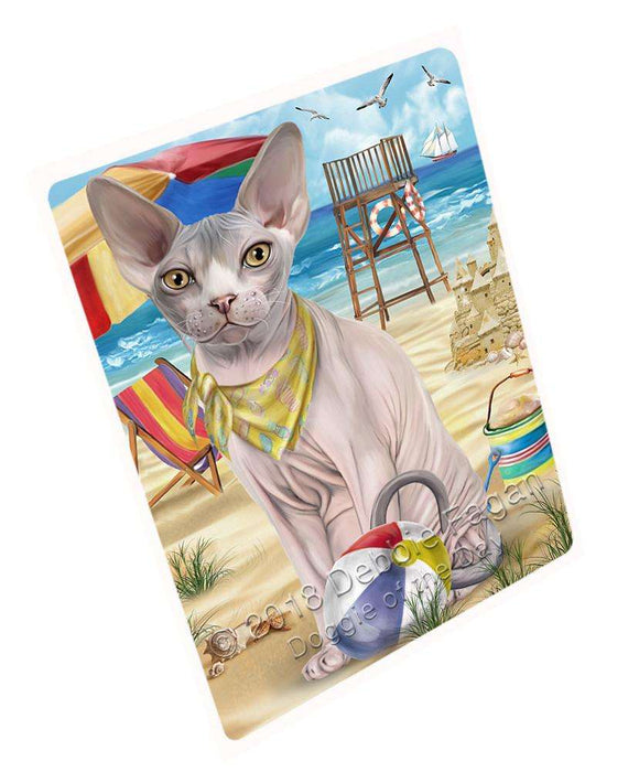 Pet Friendly Beach Sphynx Cat Large Refrigerator / Dishwasher Magnet RMAG70152