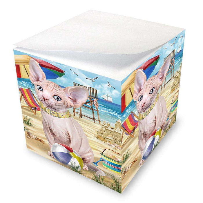 Pet Friendly Beach Sphynx Cat Note Cube NOC51606