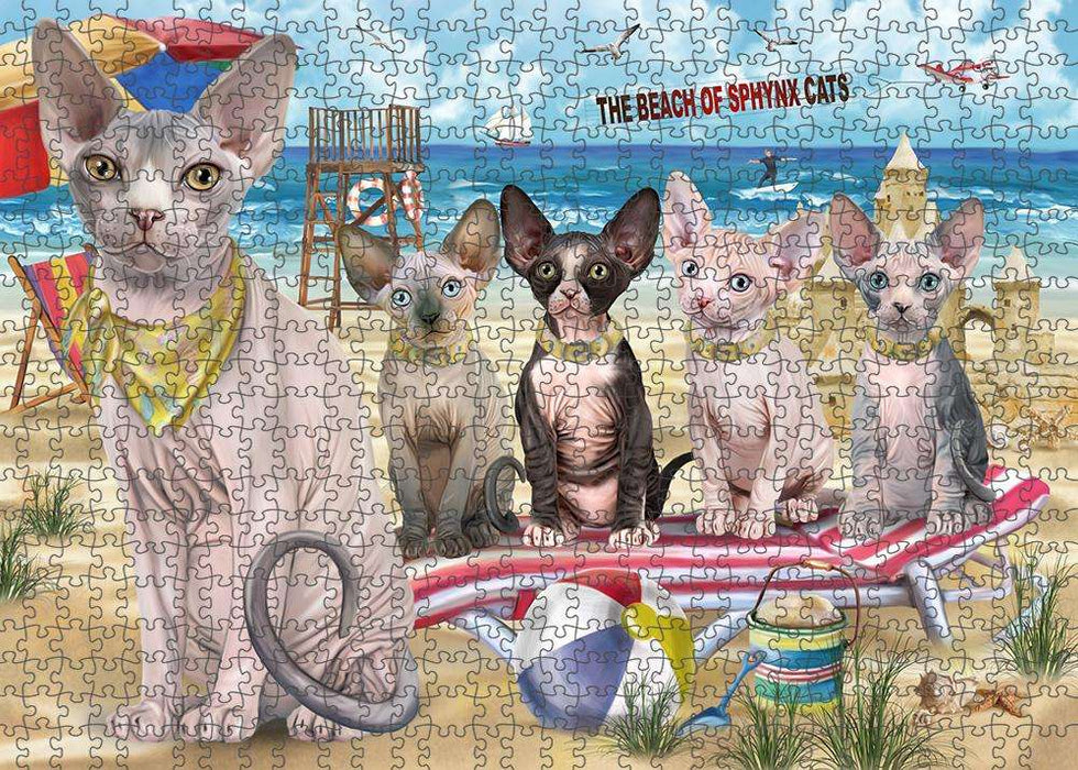 Pet Friendly Beach Sphynx Cat Puzzle with Photo Tin PUZL58899
