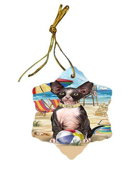 Pet Friendly Beach Sphynx Cat Star Porcelain Ornament SPOR51598