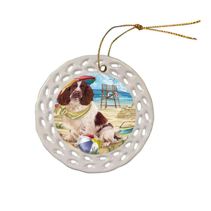Pet Friendly Beach Springer Spaniel Dog Ceramic Doily Ornament DPOR54192