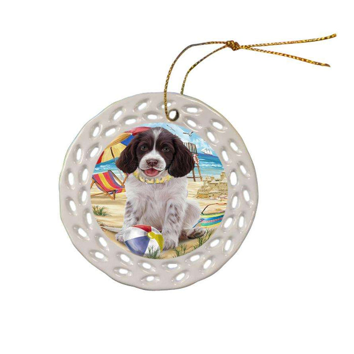 Pet Friendly Beach Springer Spaniel Dog Ceramic Doily Ornament DPOR54193