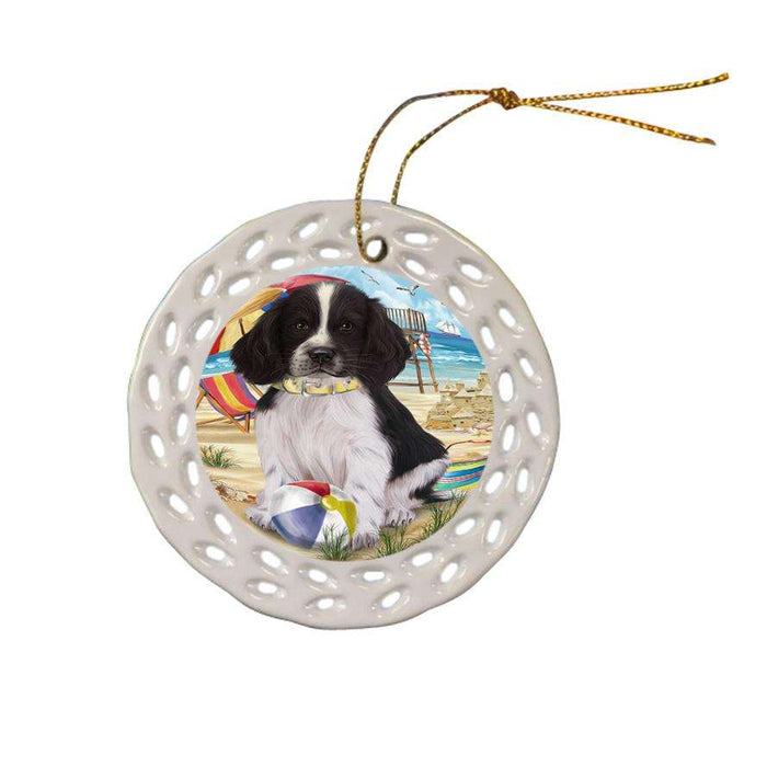 Pet Friendly Beach Springer Spaniel Dog Ceramic Doily Ornament DPOR54194