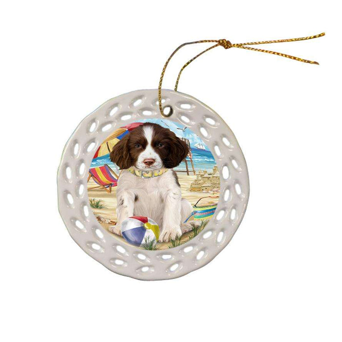 Pet Friendly Beach Springer Spaniel Dog Ceramic Doily Ornament DPOR54195