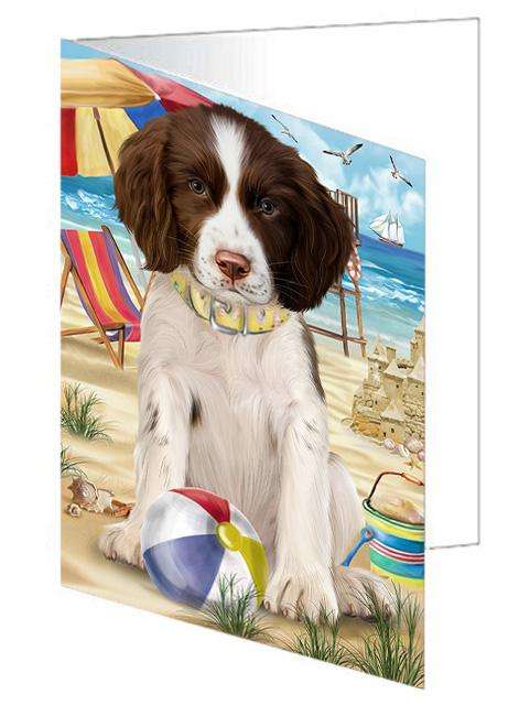 Pet Friendly Beach Springer Spaniel Dog Handmade Artwork Assorted Pets Greeting Cards and Note Cards with Envelopes for All Occasions and Holiday Seasons GCD66614