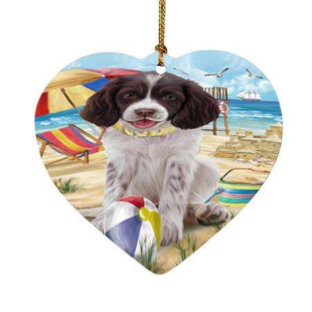 Pet Friendly Beach Springer Spaniel Dog Heart Christmas Ornament HPOR54193