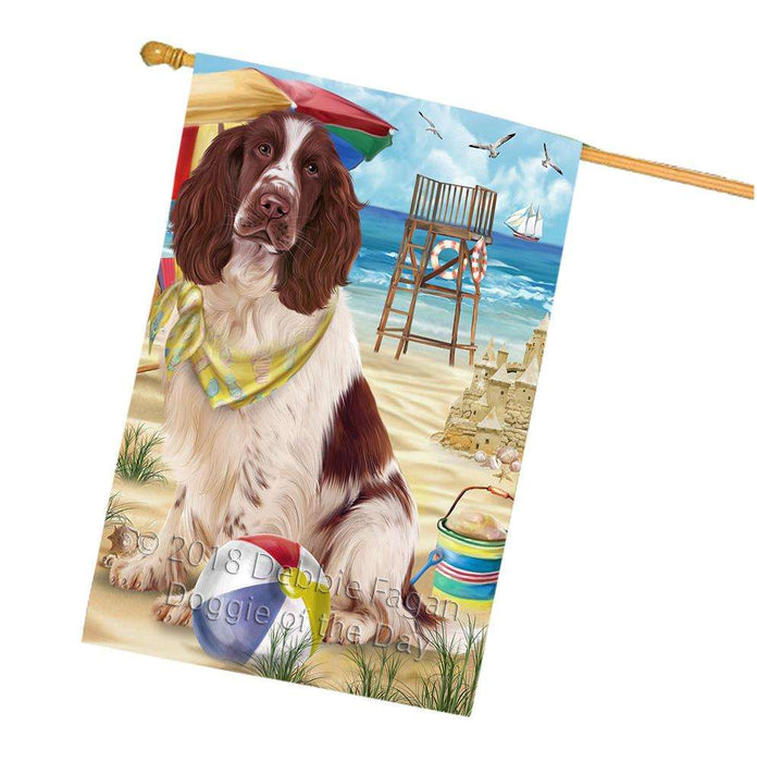 Pet Friendly Beach Springer Spaniel Dog House Flag FLG54390