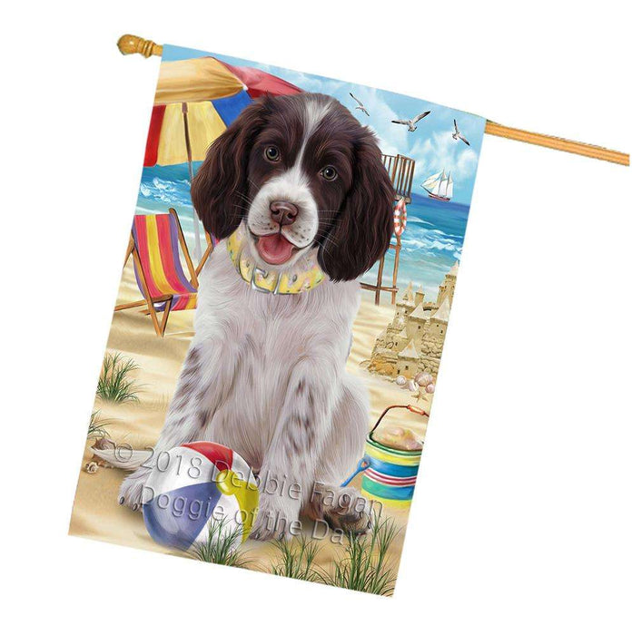 Pet Friendly Beach Springer Spaniel Dog House Flag FLG54391
