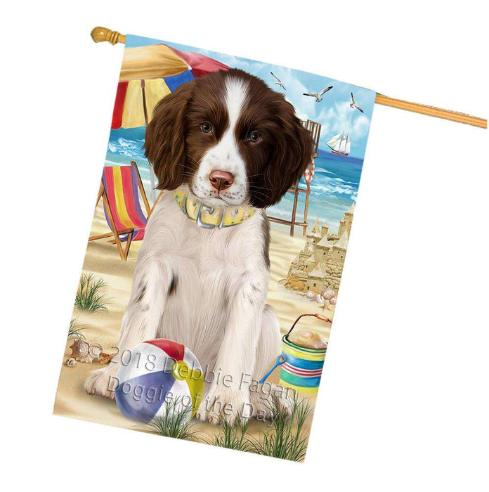 Pet Friendly Beach Springer Spaniel Dog House Flag FLG54393