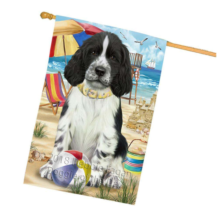 Pet Friendly Beach Springer Spaniel Dog House Flag FLG54394